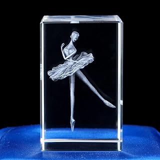 Przezroczyste szkło kryształowe baleriny baletnica 3D rzeźbione rzemiosło ozdoby figurki Home Decor urodziny prezent ślubny, wd005