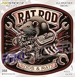 Rat Rod Decal – Vintage Look Vinyl Sticker for Cars, Trucks, Motorcycles, Toolboxes, and More – Retro Hot Rod Style Sticker Prosticker 358 (6')
