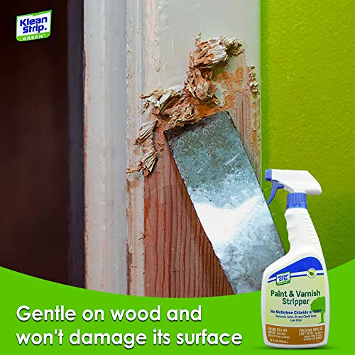 Klean Strip Green Paint & Varnish Stripper- Strips Layers of Latex Paints, Oil Based Paint, Lacquer, Wax & Stain from Wood, Metal & Masonry Surfaces- 32oz with Centaurus AZ Chemical Resistant Gloves - Thumbnail 4