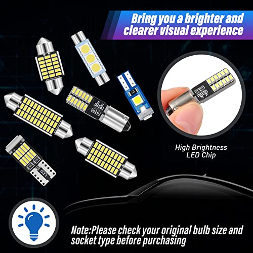 42 Pieces Interior Car Lights Led Dome Light 28 Mm 31 Mm 36 Mm 41 Mm Ba9S T5 T10 Led Bulb Kit Led Dome Light For Car Interiors Map Dome Trunk Cargo Door Courtesy License Plate Light (White) #TOP6