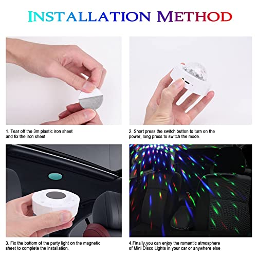 URAQT Disco Lights for Parties 2 Pcs Multi Colour Mini Disco Ball Light - Image 4