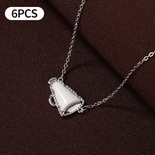 6pcs Cheer Necklace, Cheerleader Gifts Cheerleading Necklace for Women Cheer Leader Team Gifts Pendant Charm Jewelry Accessories Stuff for Women Mom Presents2