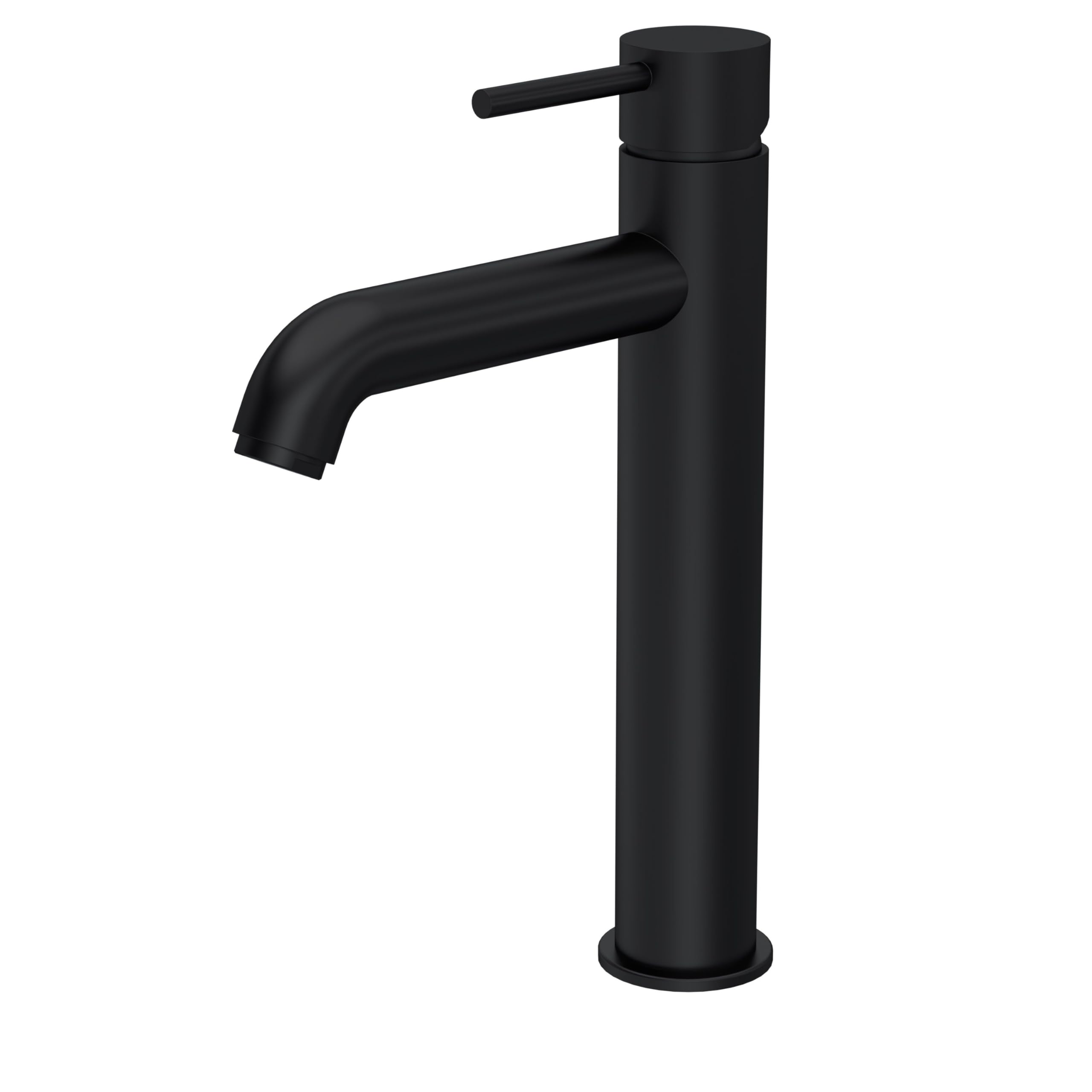 Balterley Round Minimalist Tall Mono Basin Mixer Tap - Matt Black