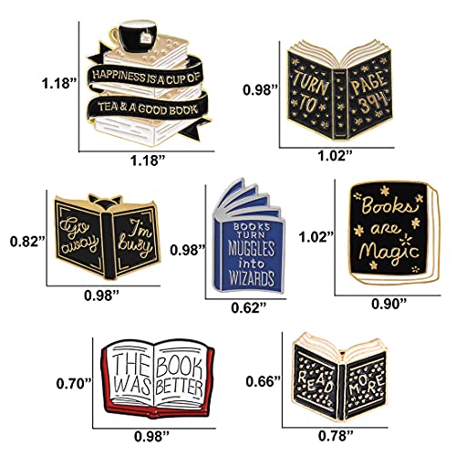 7 Pieces Cartoon Books Enamel Pins Magic Book Badge Cute Brooch Student Lapel Pin Learning Gifts for Teacher Student Clothing Backpacks Bags Jewelry Decor2