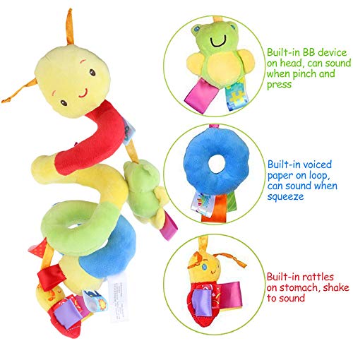 Baby kinderwagen wieg speelgoed, Spiraal wieg Baby kinderwagens speelgoed, Spiraal activiteit opknoping pluche speelgoed… - Image 5