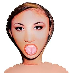 Lovedoll rubberen pop liefdespop met opgedrukt gezicht en zwart haar