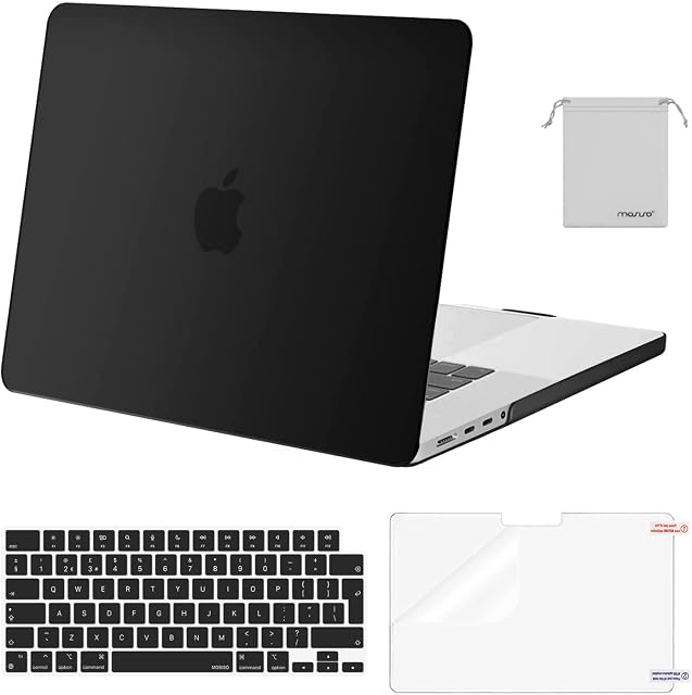 MOSISO Compatible with MacBook Pro 16 inch Case 2023 2022 2021 Release M2 A2780 A2485 M1 Pro/M1 Max Liquid Retina Touch ID, Plastic Hard Shell&Keyboard Skin&Screen Protector&Storage Bag, Black