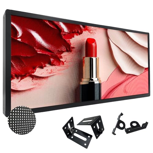 Image of P3 Full Color LED Scrolling Programmable Sign Brightness Adjustable, IP65 Outdoor Digital Message Board, WiFi + USB Control Led Message Signs for Restaurant to Display Text /Images /Video 40''x17''