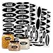 Pantry Labels - 84 Preprinted & Write-On Chalkboard Kitchen Labels Sticker Set by Talented Kitchen. Black Chalk, Water Resistant, Reusable, Food & Spice Jar Labels for Pantry Organization and Storage