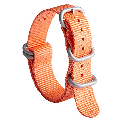 Image of BINLUN Premium Ballistic Nylon Watch Strap, Heavy Duty 5-Ring Replacement Watch Band with Stainless Steel Buckle, Durable & Comfortable Sport Band for Men Women, Fits 18-24mm