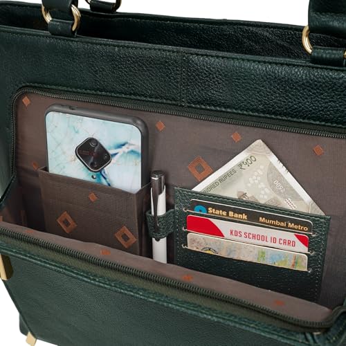 Image of RICHSIGN LEATHER ACCESSORIES Full Grain Natural Leather Top Handle Satchel Shoulder & Handbags