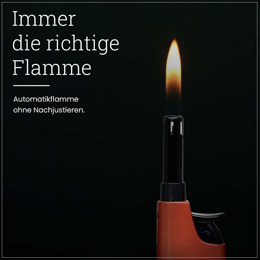 Komfort Feuerzeug 5er Pack – Ergonomisch - Barrierefrei - Seniorengerecht– Nachfüllbare Piezo Gasanzünder mit Leichtbedienung – Metallic & Farbig – Für Kerzen, Grill & Outdoor