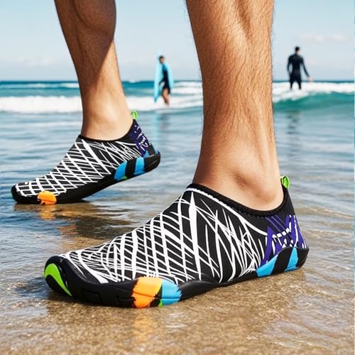 Barefoot Water Shoes Women Mens Quick-Dry Aqua Socks for Beach Swim Pool River White