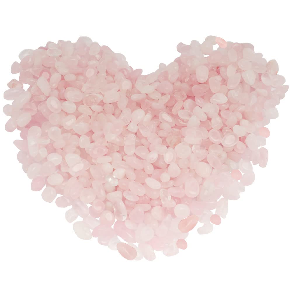 Rose Quartz Crystal Chips with Healing & Calming Effects 1 Lb Reiki Crystal for Jewelry Making Crafting Meditation Home Wedding Gifts Décor Aromatherapy Essential Oil Diffuser