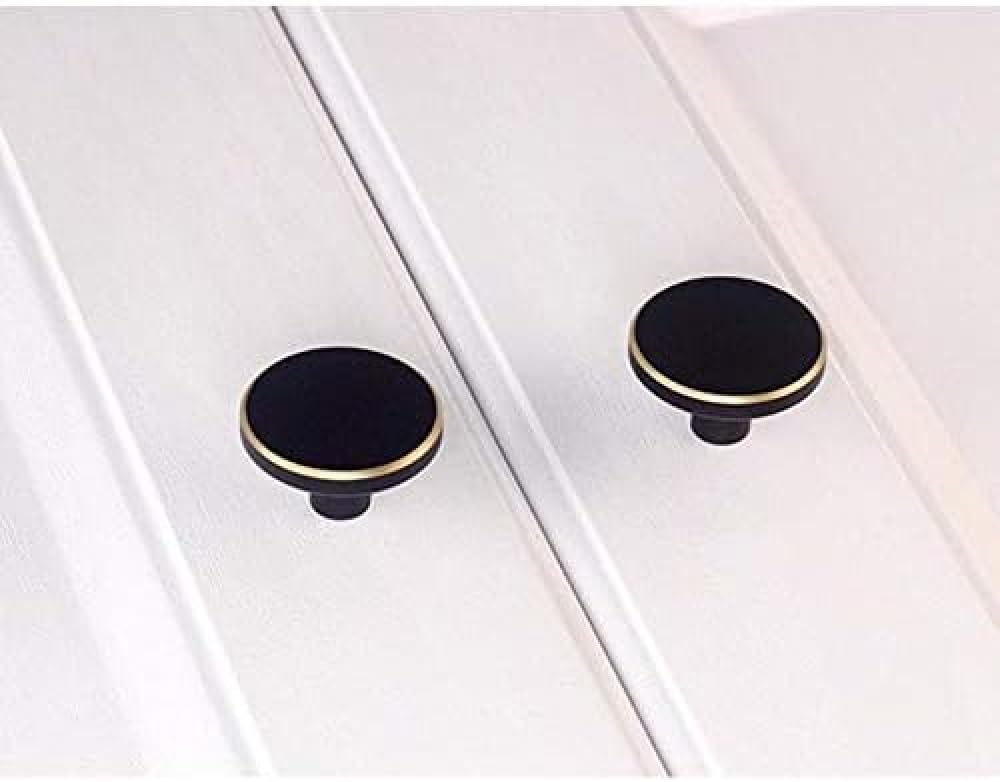 Pomelli rotondi in ottone per armadietti, maniglie a foro singolo, piccole manopole con viti per cassetti, armadi, porte, decorazioni, 33 mm