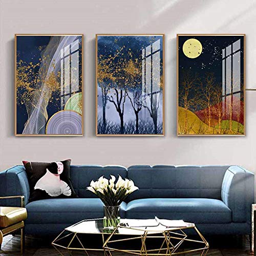 Arbre koi poisson mur art affiche pour illuminer un intérieur sombre