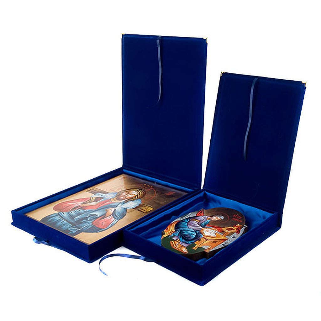 Holyart Cofanetto Velluto Blu Interno Raso, 35 x 46 cm (13.79 x 18.12 INC.) Interno