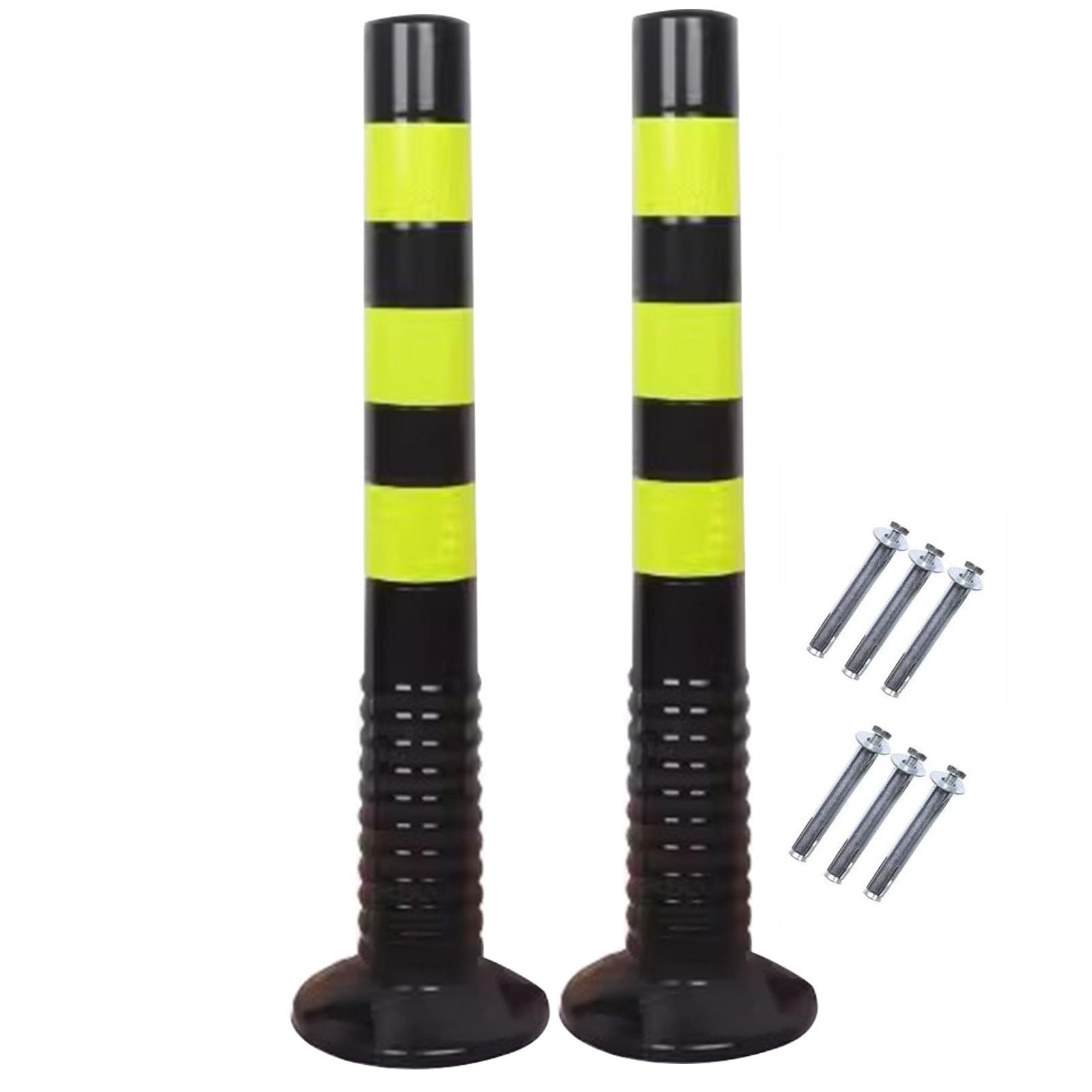 WQPMNYG Parking Bollards - 77cm Flexible Traffic Delineator Post Cones for Driveway and Garage Safety Barrier