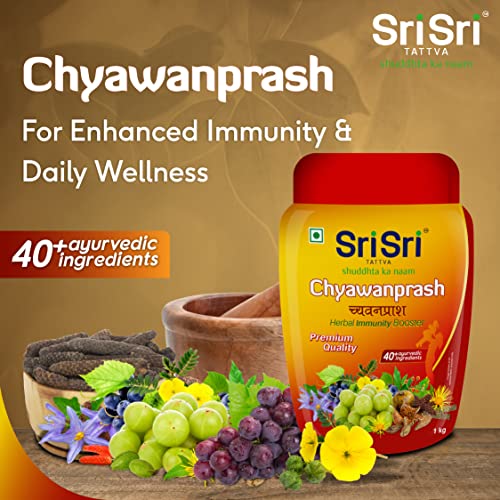 Image of Sri Sri Tattva Chyawanprash - Herbal Immunity Booster with 40+ Ayurvedic Ingredients for Better Strength and Stamina - 1kg (Pack of 2)