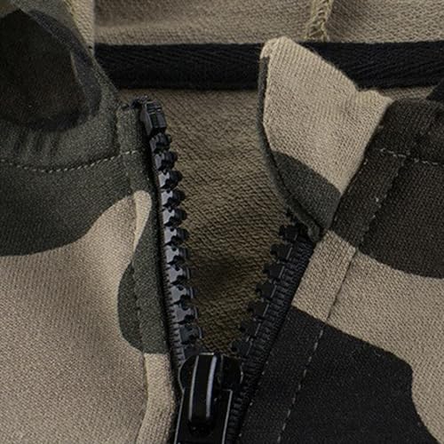 Boys' Long Sleeve Hoodie Sweatshirt Zip Up Sweater with Hood Rainbow Patchwork Soft Brushed Zipper Coat for Boys 2-10 Years2