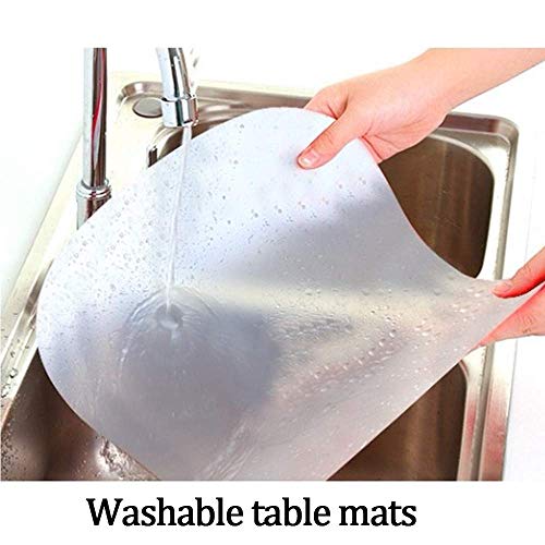 8 Pcs Translucent Placemat Washable Table Mats For Dining Table Heat Resistant Non-Slip Kitchen Table Mats Dining, Thanksgiving, Halloween, Christmas, New Year Party Supplies #TOP4