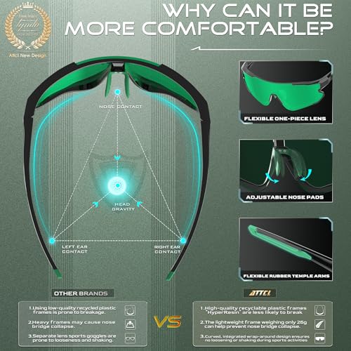 ATTCL Kids Teens Baseball Sunglasses Sports Lightweight UV400 Boys Girls Cycling Glasses Bike goggles XQ5483