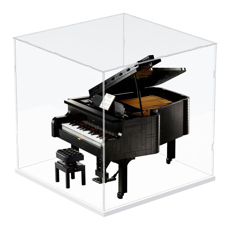 Image of Choowin Large Acrylic Display Case for Lego Ideas Tree House 21318 & Piano 21323 - Thickened Clear Acrylic Display Box for Collectibles - Dustproof, Assemble, White Base