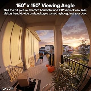 Wyze Battery Video Doorbell Wireless Camera, 1536x1536 HD+ with Color Night Vision, 2-Way Audio, 1:1 Head-to-Toe View, Person/Vehicle/Package Monitor, Wire-Free/Wired Option, 1 Minute Easy Setup