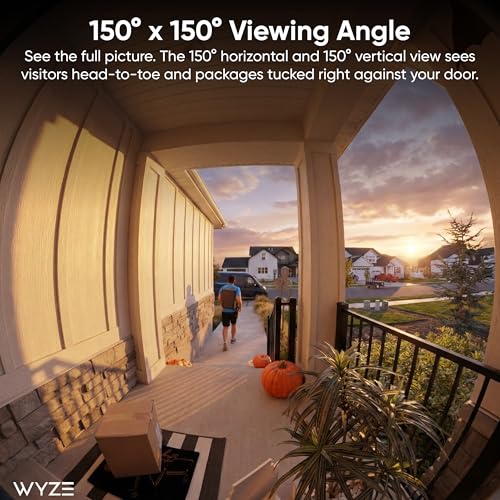 Image of Wyze Battery Video Doorbell Wireless Camera, 1536x1536 HD+ with Color Night Vision, 2-Way Audio, 1:1 Head-to-Toe View, Person /Vehicle /Package Monitor, Wire-Free /Wired Option, 1 Minute Easy Setup
