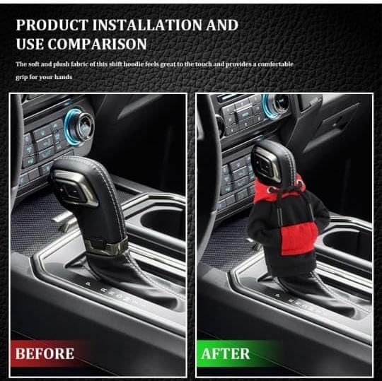 Image of MOONSHINE Car Gear Shift Hoodie | Car Shifter Funny Sweater Superhero Theme Hoodie for Gearshift | Car Shifter Protector Decoration Accessories (Black) (Joker)