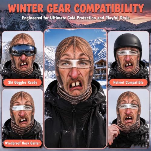 Funny Old Man Ski Mask Balaclava, Realistic Full Face Cover for Men Women - image 5