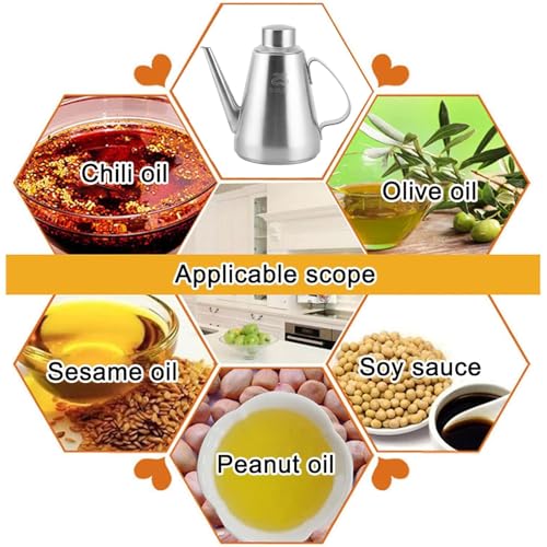 Image of 15.55oz /460ml Stainless Steel Olive Oil Dispenser with Anti-Drip Spout