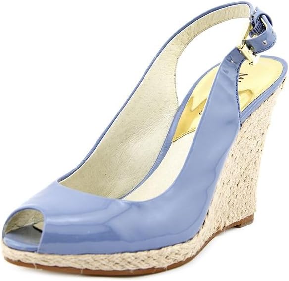 Michael Kors Keegan Sling Womens Surf Patent Leather Wedge Sandals