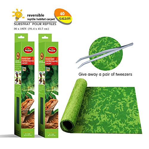 Mclanzoo Reptile Carpet,Pet Terrarium Liner,Reptiles Cage Mat/Substratefor Snakes, Chameleons, Geckos ands Kitchen Use(2sheets)