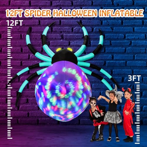 12Ft Giant Halloween Inflatables Spider - image 3