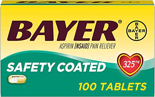 Bayer Coated 325mg Caplet Size 100ct Bayer Reg Safty Coated Caps(Pack of 2)