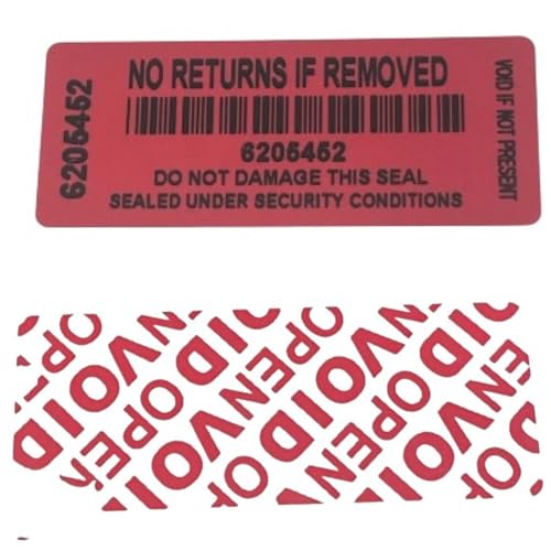 Autocollants de sécurité No Returns rouges pour sceller vos colis et retours lot de 500