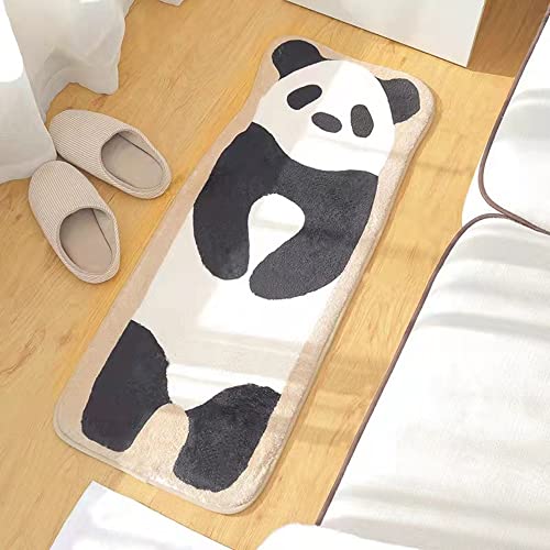 Cute Soft Animal Shaped Area Rug Bathroom Kitchen Floor Absorbent Non-Slip Doormat Children Play Room Floor Mat Cute Bedroom Mat, 19in*47in (Panda, 23in*70in)