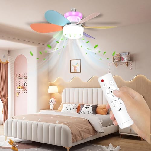 Ventilador de Techo para Dormitorio y Guardería con Luz Ambiental para Trabajar o Dormir 3
