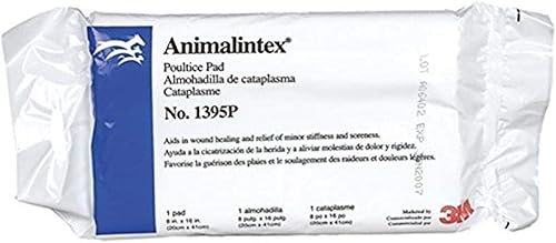 3M Animalintex - Almohadilla para cataplasma para perros y caballos, 8 x 16 pulgadas, 10 almohadillas/cartón, 6 cartón/estuche