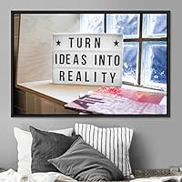 Framed Canvas Wall Art Pressed Quotes 3D Chic Inspirational Multicolor Pop Art Quotes Typography Ultra Whimsical - 16x24 inches