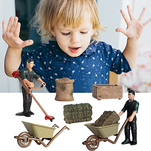 HUSHUI Tiere Spiele Spielzeug Kinder,Farmfutter Lebensmittelzubehör Set Bauernhof Werkzeuge Miniaturfiguren Simulation Szene Bauernhof Modell Mini Pädagogisches Spielset – Bild 4