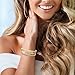 Fesciory Leopard Bracelet for Women, Boho Leather Wrap Multi-Layer Pearl Crystal Bracelet Bangle Jewelry (B38:Double Circle(Khaki))