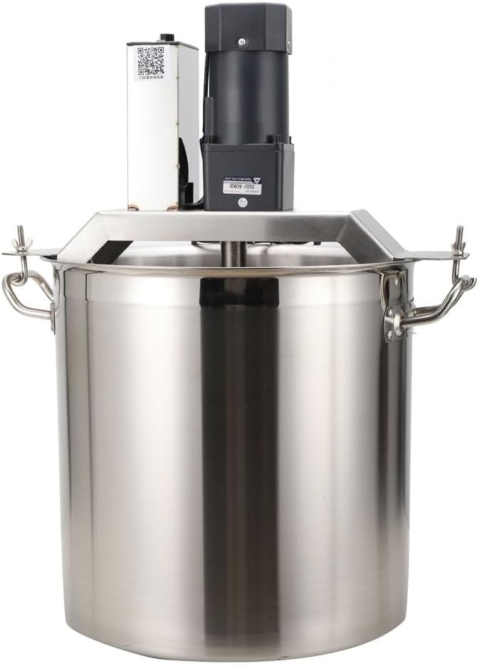 40L Commercial Automatic Food Mixer,Commercial Mixer, 110V Hot Pot Seasoning Bottom Soup Sauce Stirrer Frying Machine, Stainless Steel Electric Food Mixer, Adjustable Speed