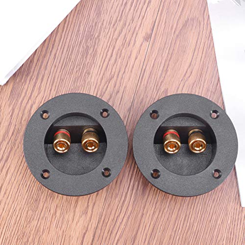 Toyvian 2Pcs 2 Vias Caixa de Alto-Falante Terminal Copo Conector Redondo Alto-Falante Vinculativo Po