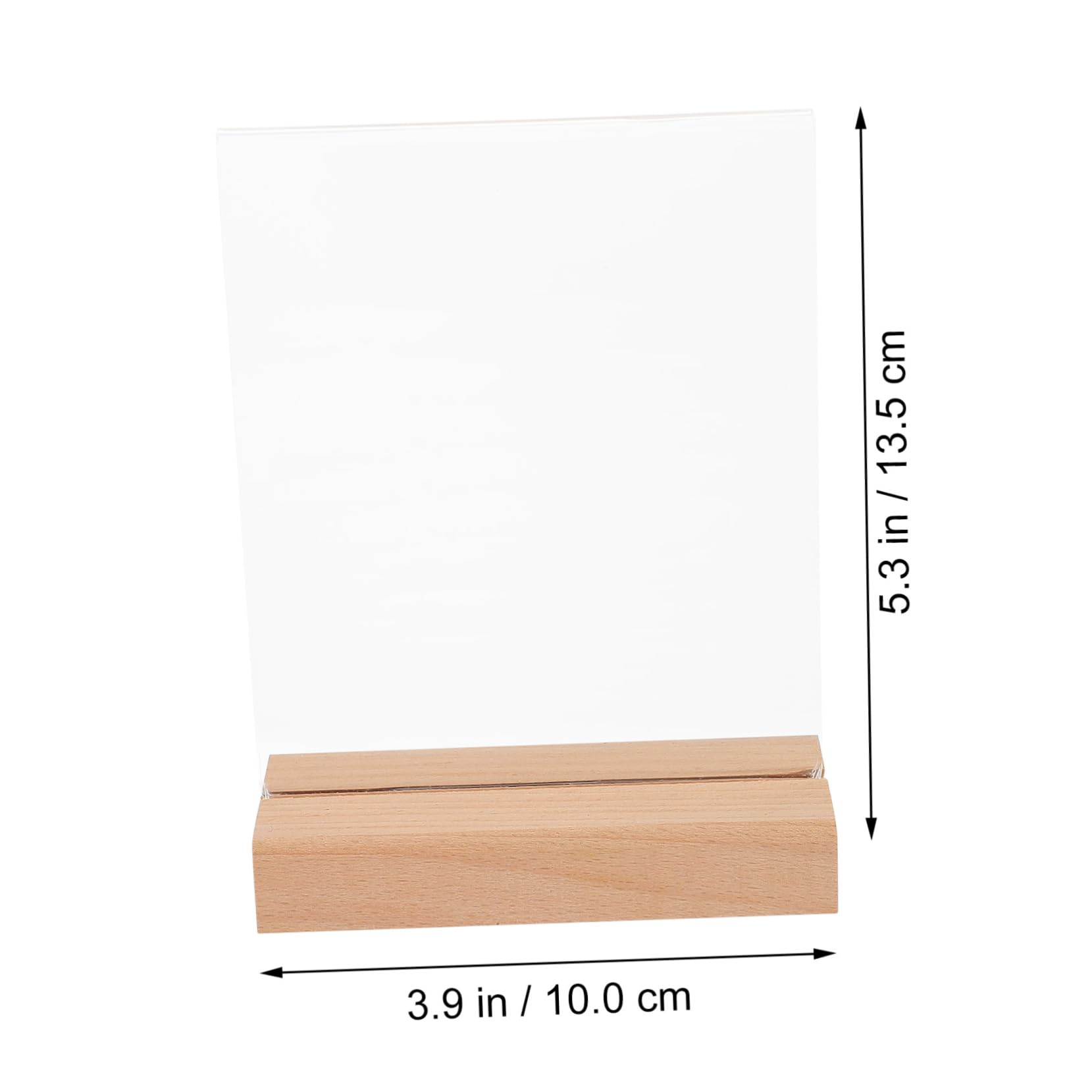 HOLIDYOYO 3pcs Display Board Message Clip Holder Desktop Name Holder Table Menu Holder Table Menu Display Holder Menu Clip Table Display Stand Display Shelf Wooden Base Display Rack Acrylic