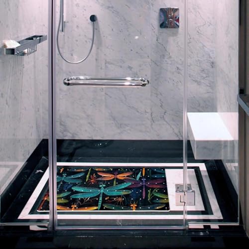Tapete de baño absorbente extralargo con agujeros de drenaje y ventosas 7