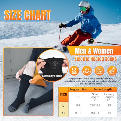 Starines Heated Socks for Men Women with 2*7000mAh APP Control Rechargeable Battery Electric Sock Up to 12H, Heating Warm Thermal Winter Foot Warmer Sock for Hunting Skiing Hiking Camping Outdoor Work - image 9