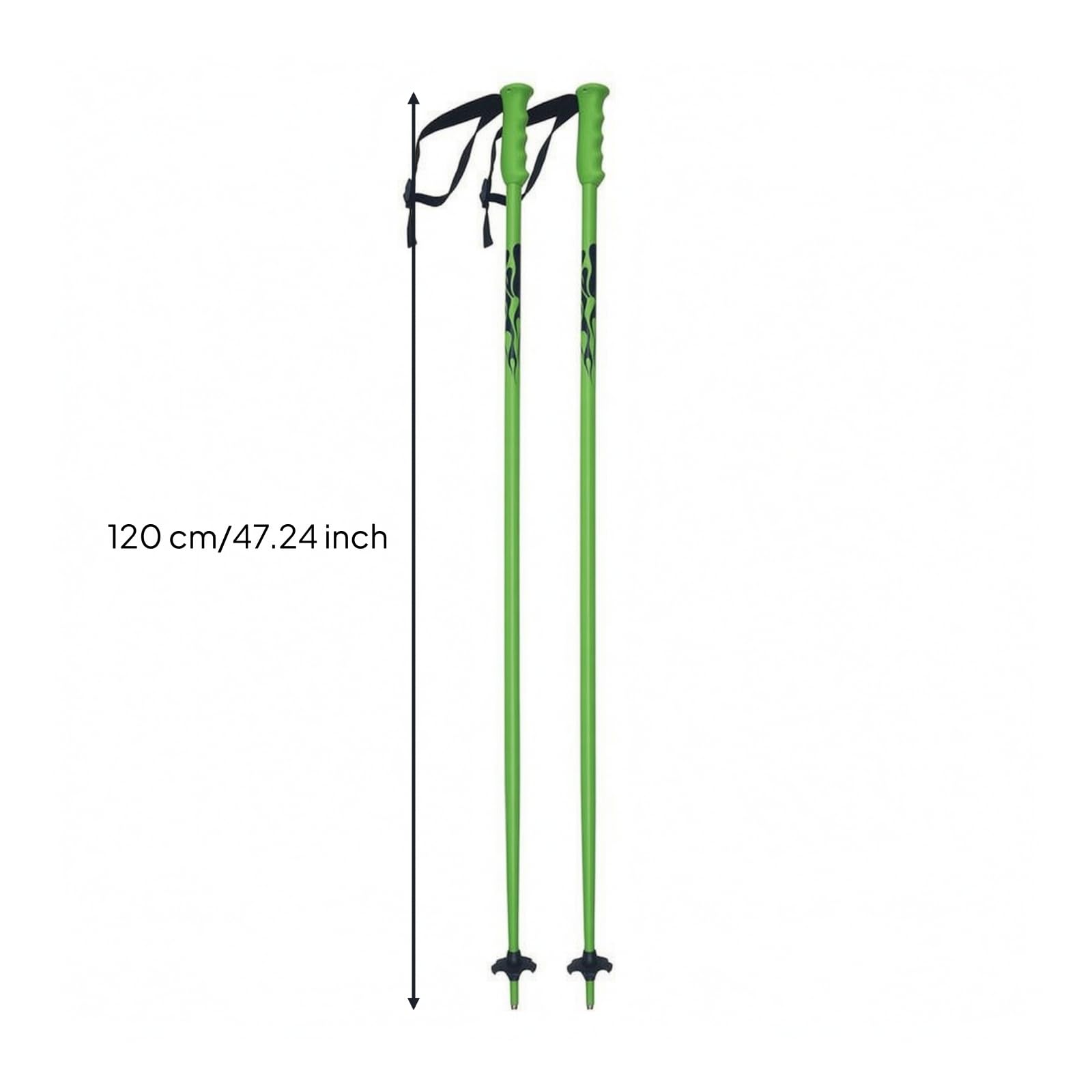 Vstellbar Alu-Skistock , Grün , 120 cm