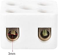 Vista 3 de uxcell Bloques de terminales de cerámica de 2 vías Conectores de cerámica de porcelana de alta temperatura 0.846x0.768x0.559 in para cable de cable